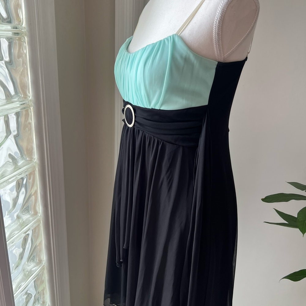 Ruby Rox Aqua & Black Chiffon Dress With Converti… - image 5